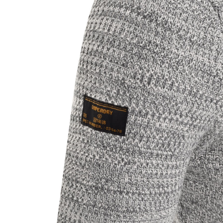 Alternative Image for ProductSuperdry Henley Half Zip Knit Jumper Grey3